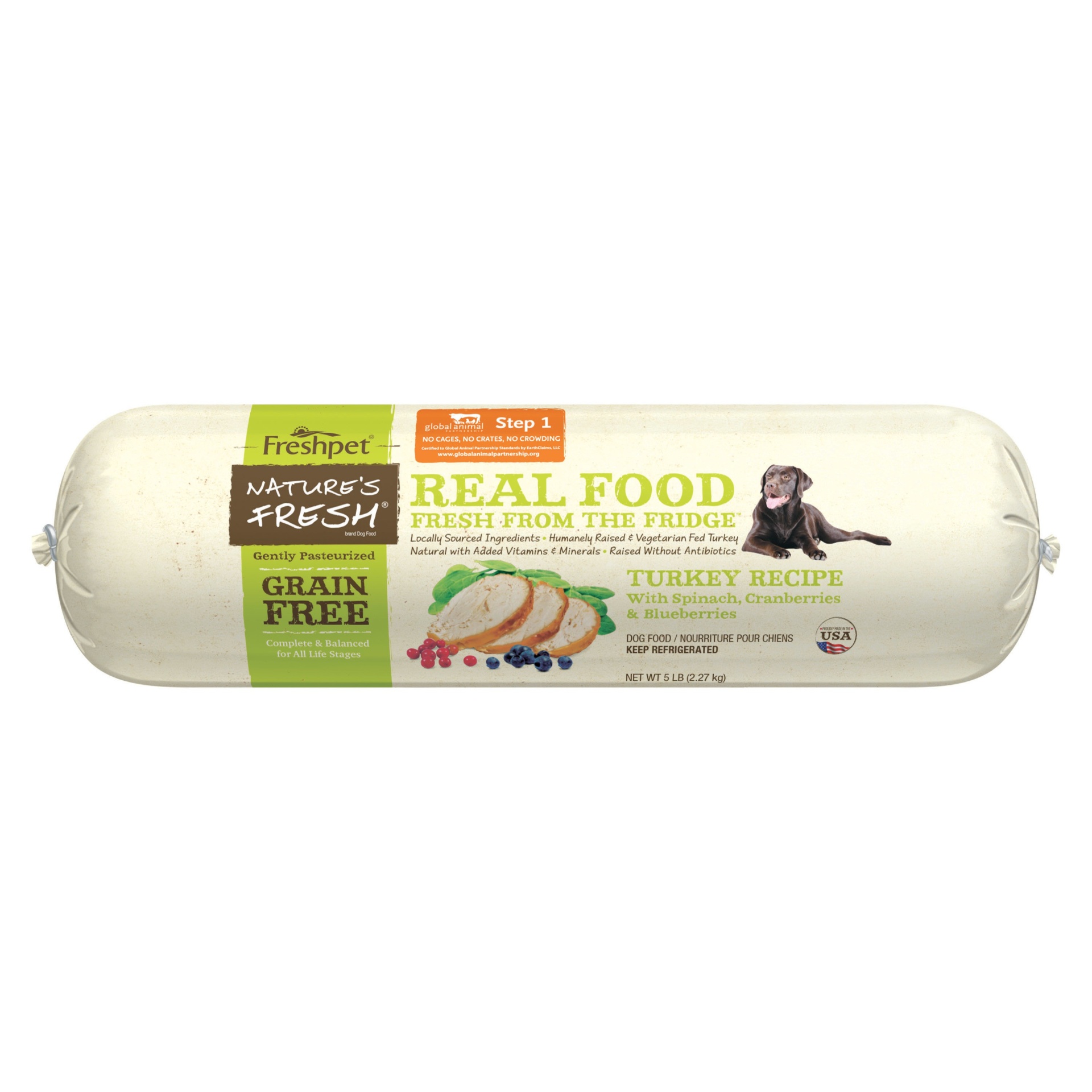 slide 1 of 1, Freshpet Nature's Fresh Turkey Recipe Dog Food Roll, 5 lb