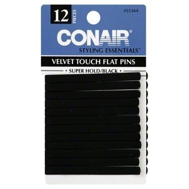 slide 1 of 1, Conair Styling Essentials Velvet Touch Flat Pins, 12 ct