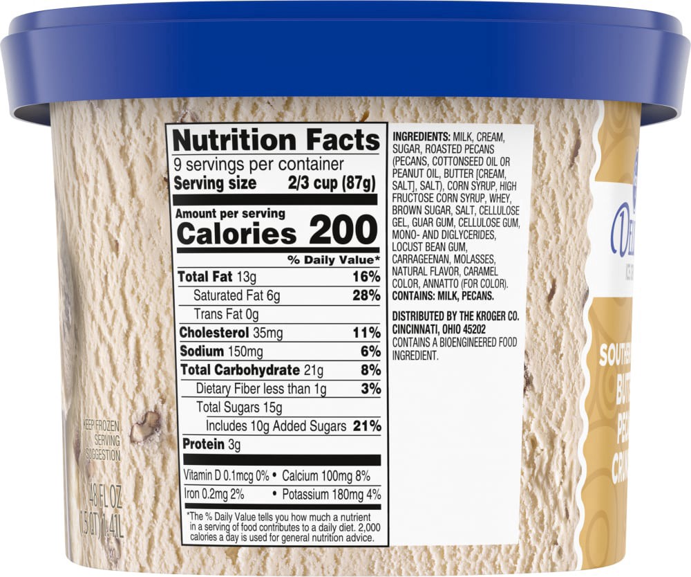 slide 3 of 5, Kroger Deluxe Southern Crunch Butter Pecan Ice Cream, 48 fl oz