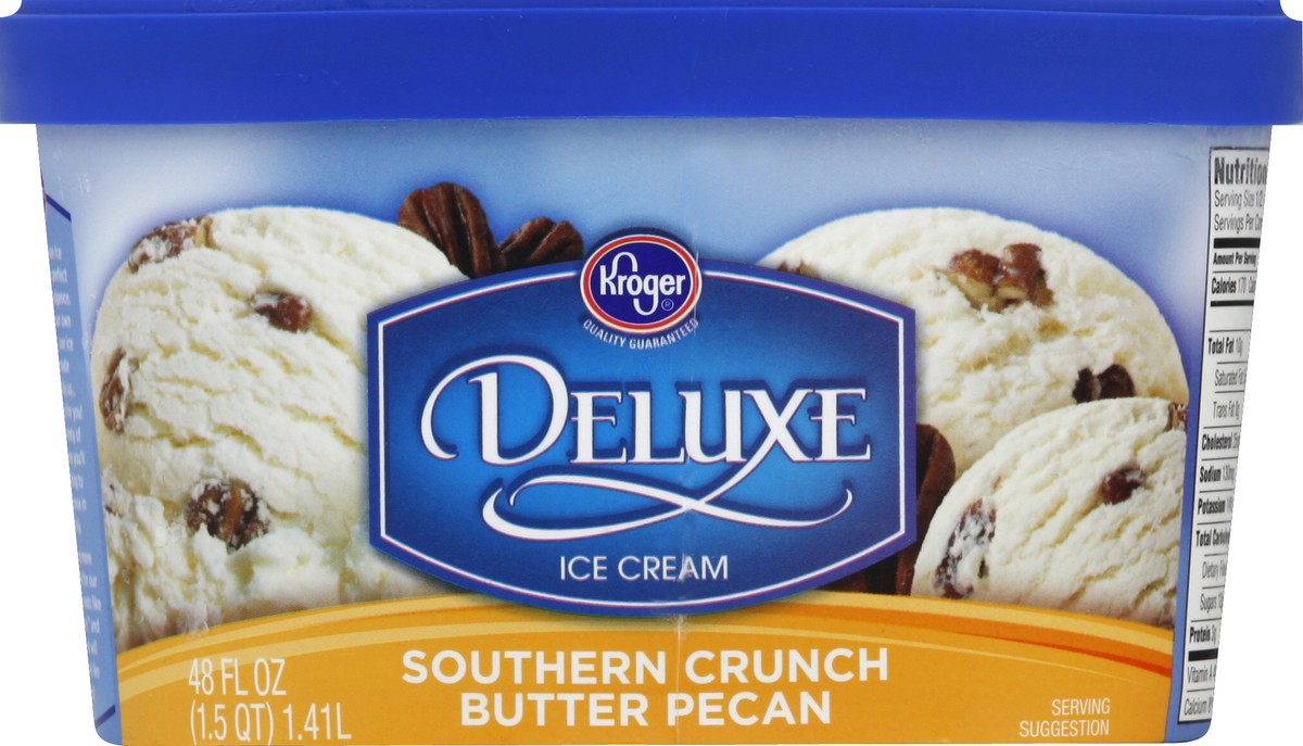 slide 5 of 6, Kroger Deluxe Southern Crunch Butter Pecan Ice Cream, 48 fl oz