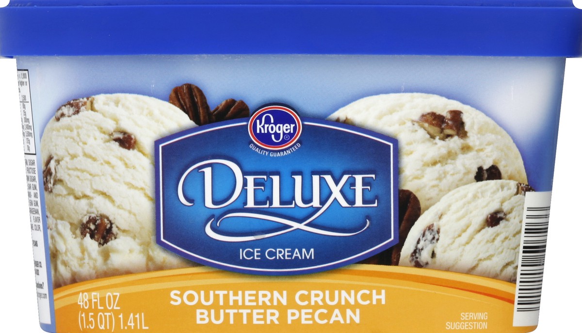 slide 6 of 6, Kroger Deluxe Southern Crunch Butter Pecan Ice Cream, 48 fl oz