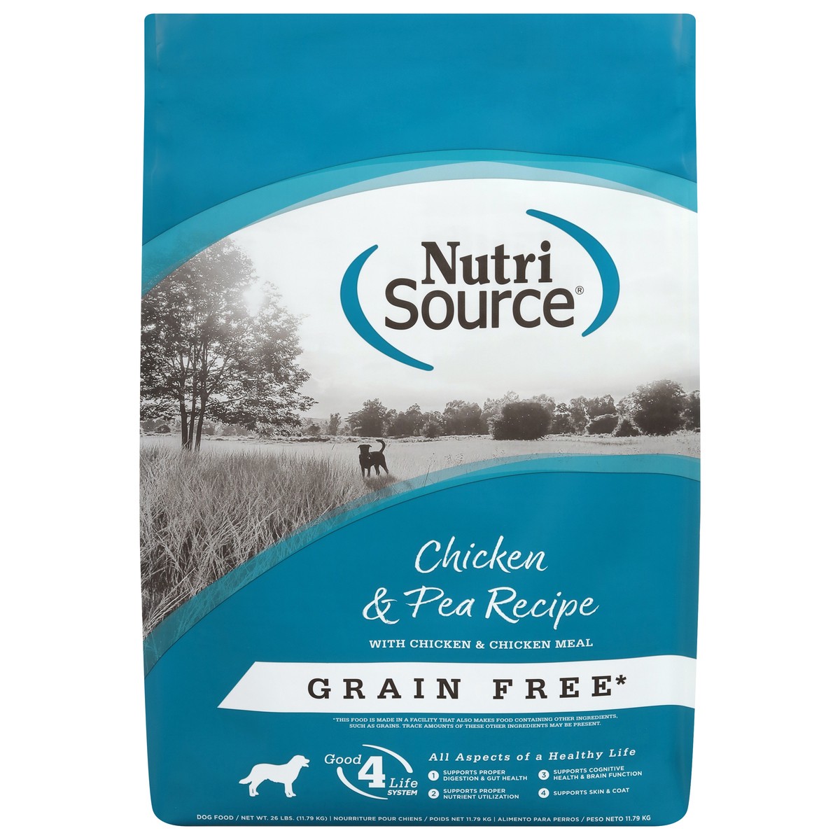 slide 3 of 4, NutriSource Grain Free For All Life Stages Chicken & Pea Recipe Dog Food 26 lb, 416 oz
