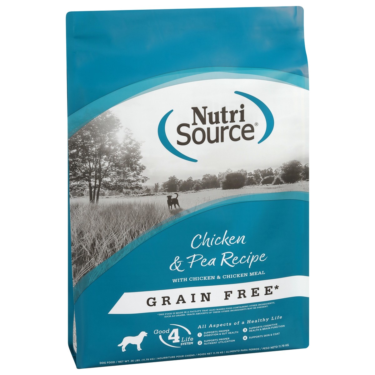 slide 4 of 4, NutriSource Grain Free For All Life Stages Chicken & Pea Recipe Dog Food 26 lb, 416 oz
