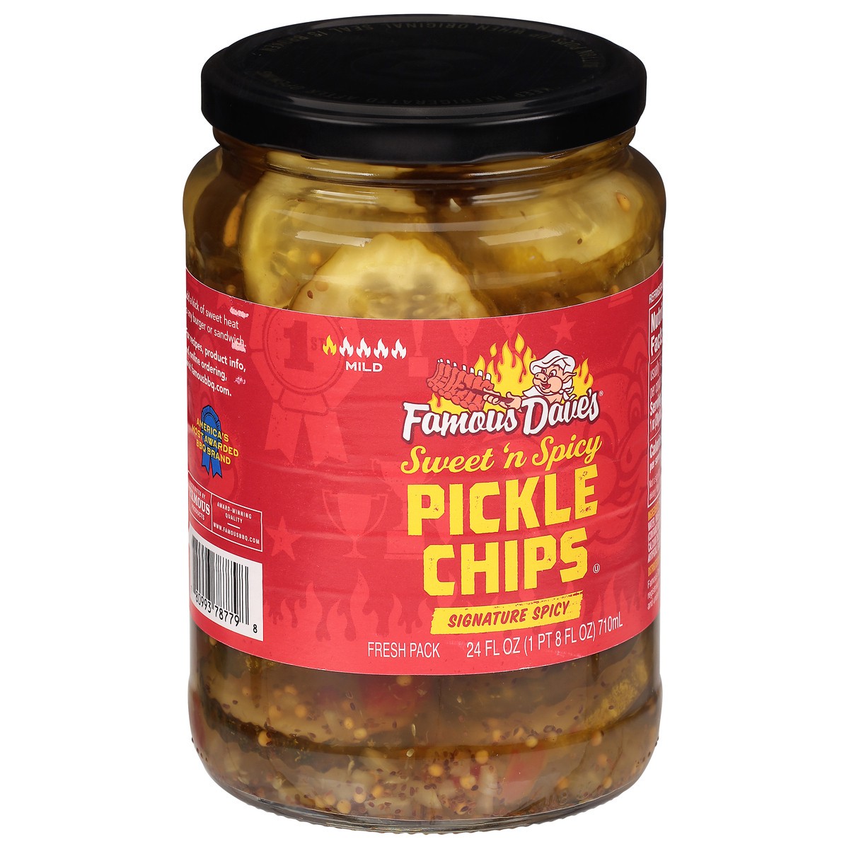 slide 2 of 9, Famous Dave's Signature Spicy Pickle Chips, 24 oz