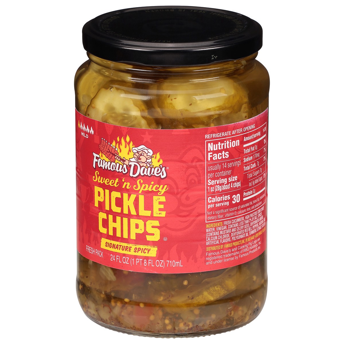 slide 3 of 9, Famous Dave's Signature Spicy Pickle Chips, 24 oz