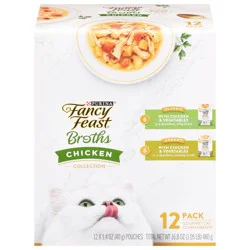 Purina Fancy Feast Chicken Broth Complement Lickable Grain Free Wet Cat Food Variety Pack