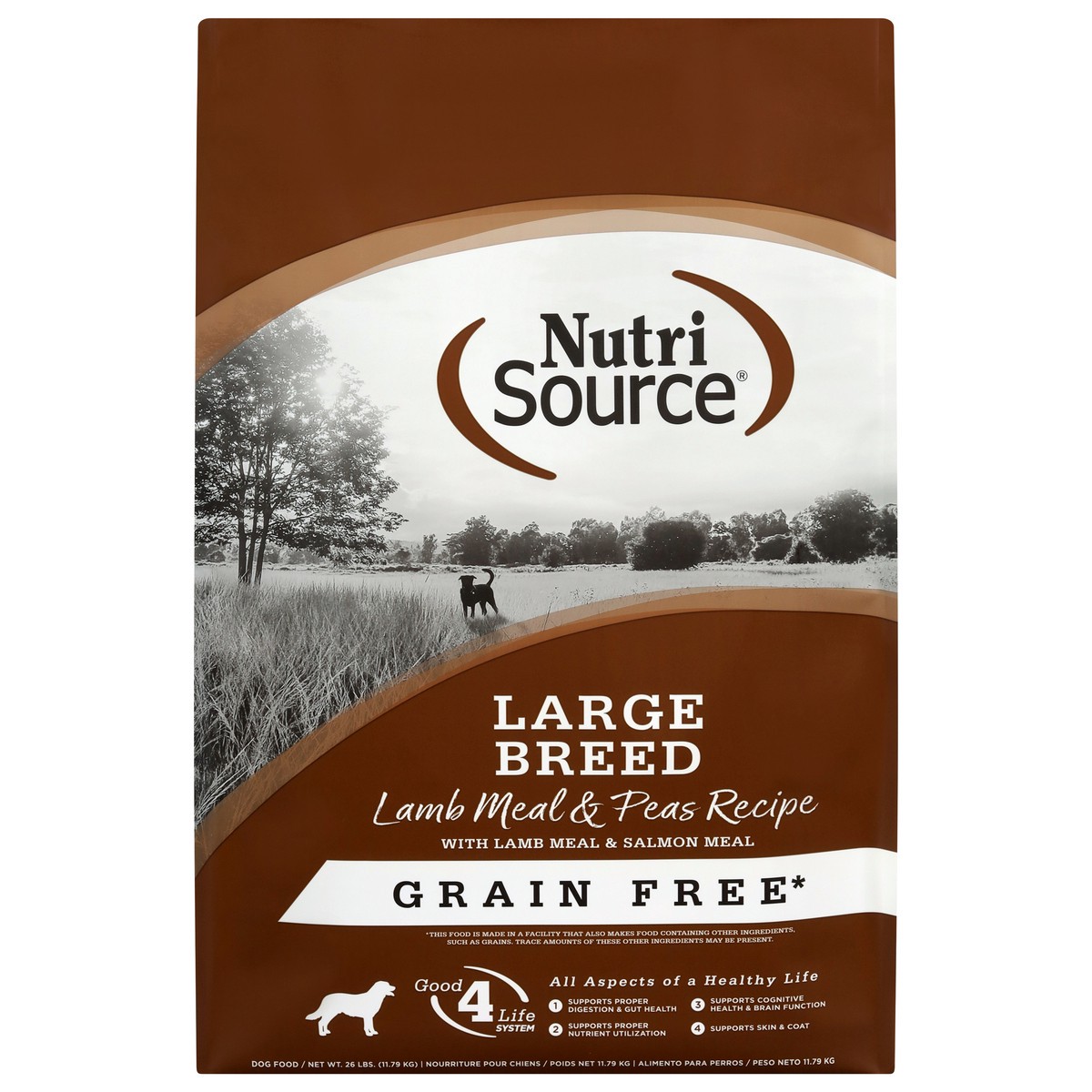 slide 4 of 4, NutriSource Grain Free For All Life Stages Lamb Meal & Peas Recipe Dog Food 26 lb, 416 oz