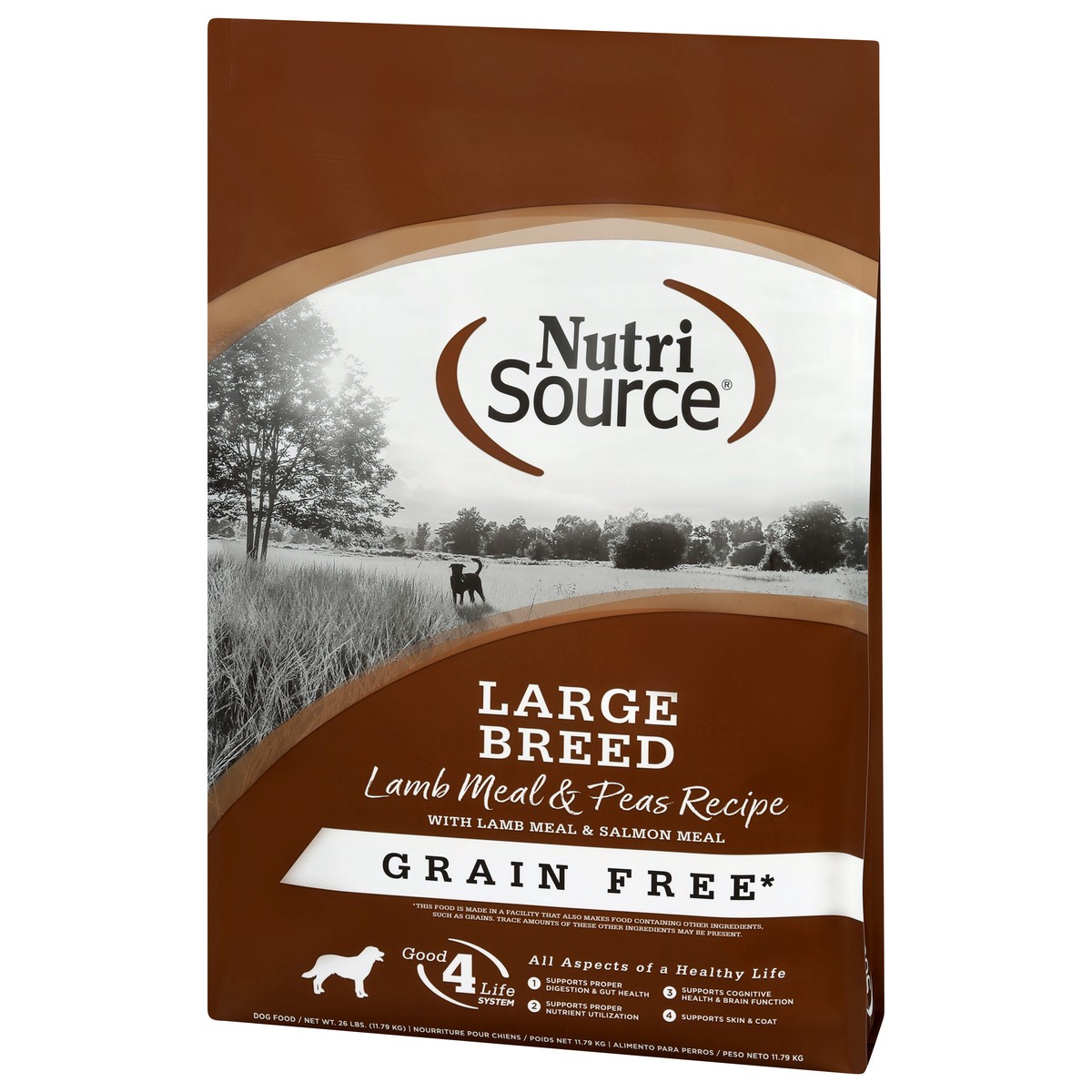 slide 3 of 4, NutriSource Grain Free For All Life Stages Lamb Meal & Peas Recipe Dog Food 26 lb, 416 oz