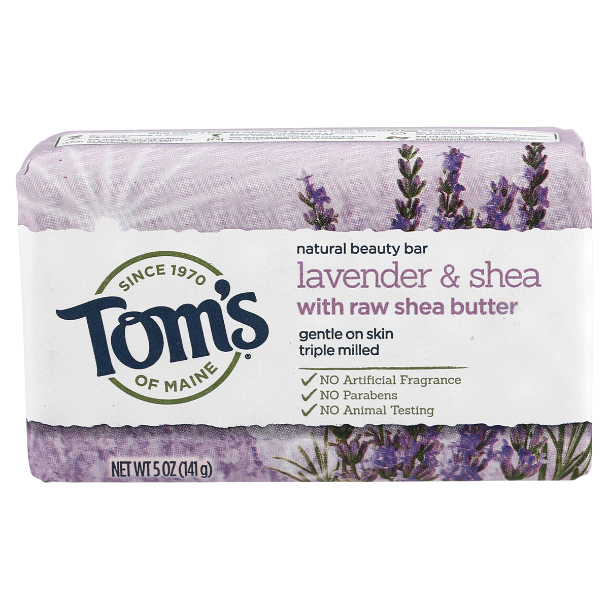 slide 1 of 1, Tom's of Maine Lavender Tea Tree Natural Bar Soap, 5 oz