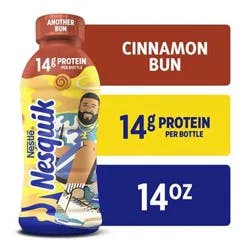 Nesquik DJ Khaled Another Bun Milk, Cinnamon Bun Flavored Ready to Drink Low-fat Milk, Breakfast Drink- 14 oz