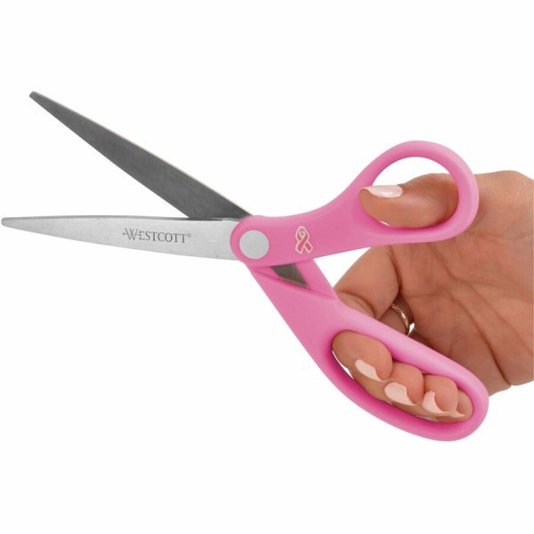 slide 3 of 6, Westcott 8" Pointed Pink Scissors, 2 ct