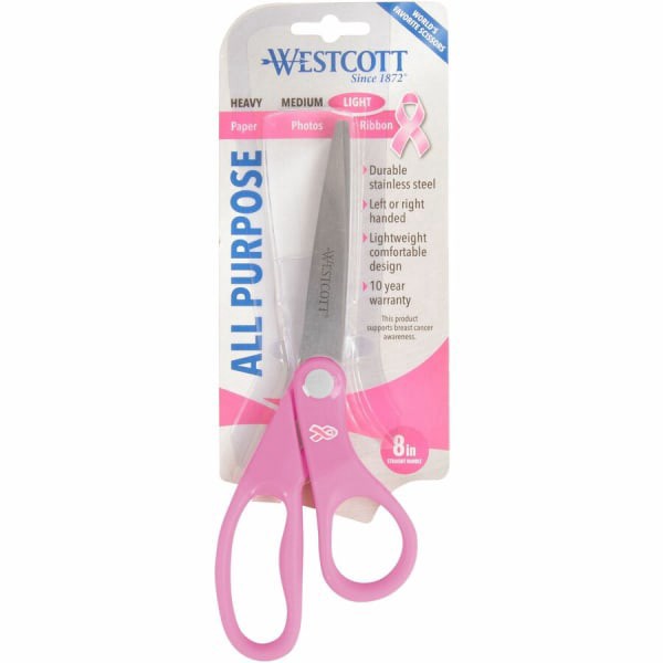 slide 5 of 6, Westcott 8" Pointed Pink Scissors, 2 ct