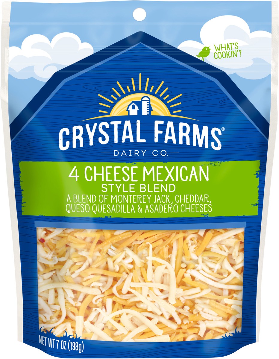 slide 4 of 4, Crystal Farms Shredded 4 Cheese Mexican Style Blend, 7 oz, 7 oz