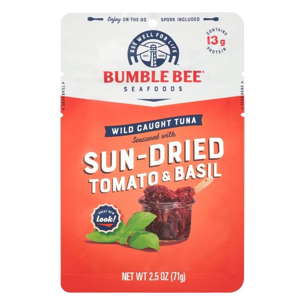 slide 1 of 9, Bumble Bee Wild Caught Sun-Dried Tomato & Basil Tuna 2.5 oz, 2.5 oz