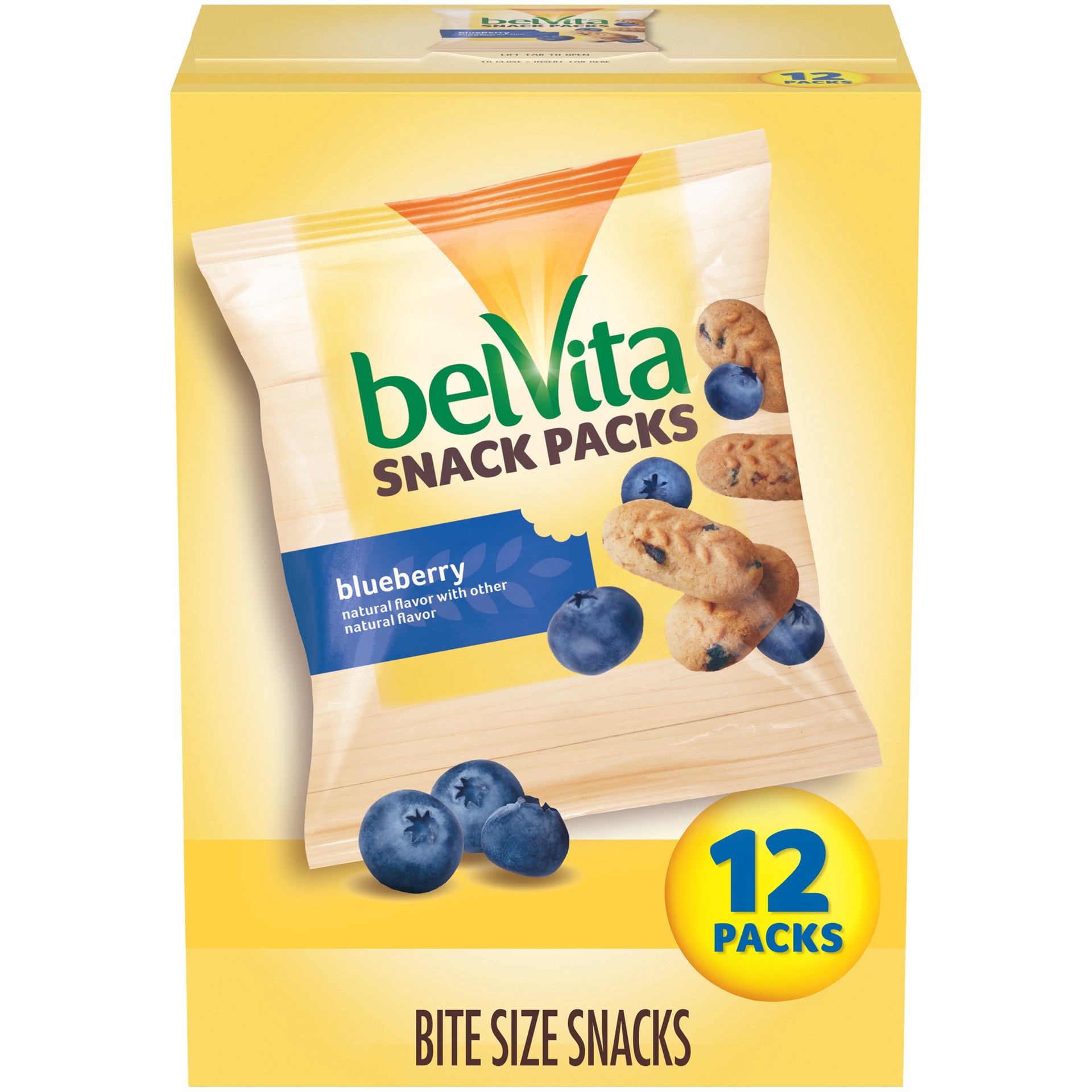 slide 1 of 5, belVita Bites Mini Breakfast Biscuits, Blueberry Flavor, 12 Snack Packs (1 oz) - INNER PACK, 0.92 lb