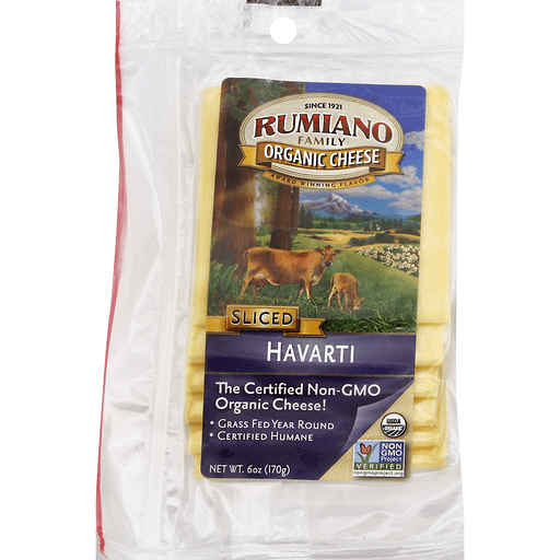 slide 1 of 1, Rumiano Family Sliced Cheese, Organic, Havarti, 6 oz