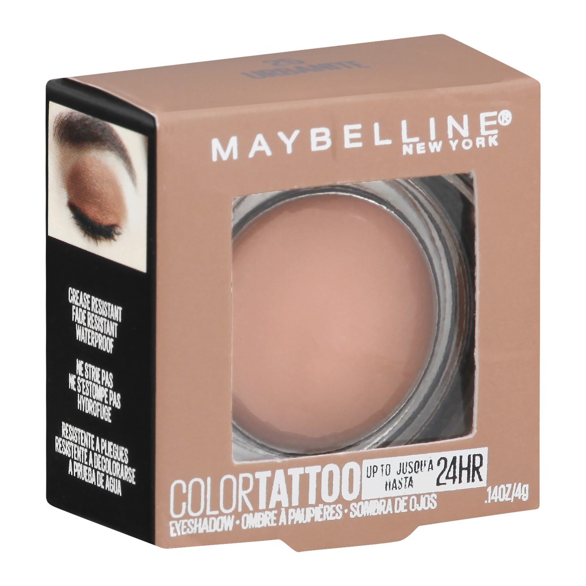 slide 8 of 9, MaybellineColor Tattoo Eye Shadow Urbanite - 0.14oz: Longwear Cream, Waterproof, Crease-Resistant, 0.14 oz