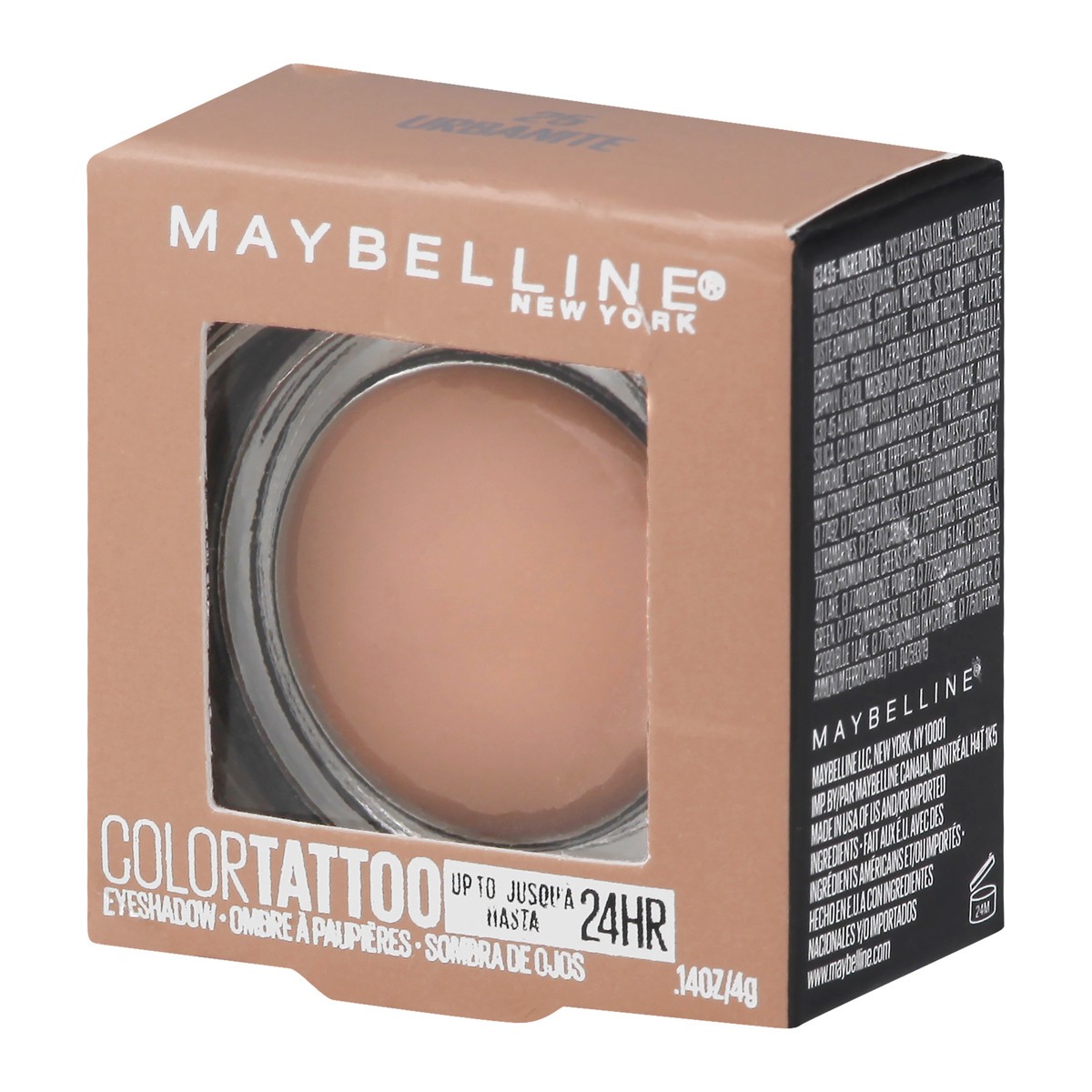 slide 7 of 9, MaybellineColor Tattoo Eye Shadow Urbanite - 0.14oz: Longwear Cream, Waterproof, Crease-Resistant, 0.14 oz