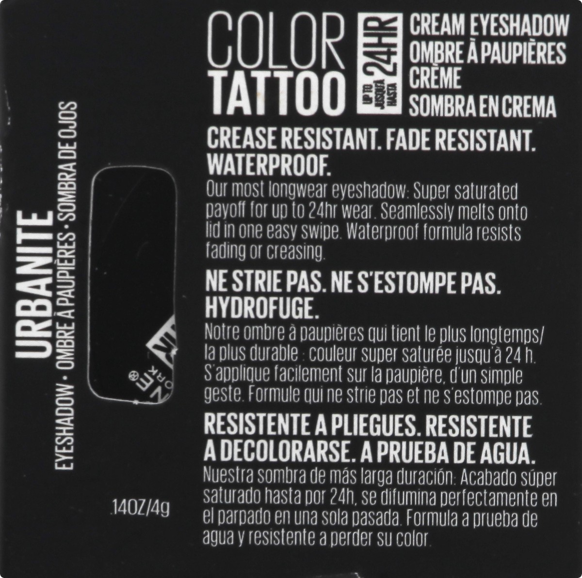 slide 2 of 9, MaybellineColor Tattoo Eye Shadow Urbanite - 0.14oz: Longwear Cream, Waterproof, Crease-Resistant, 0.14 oz