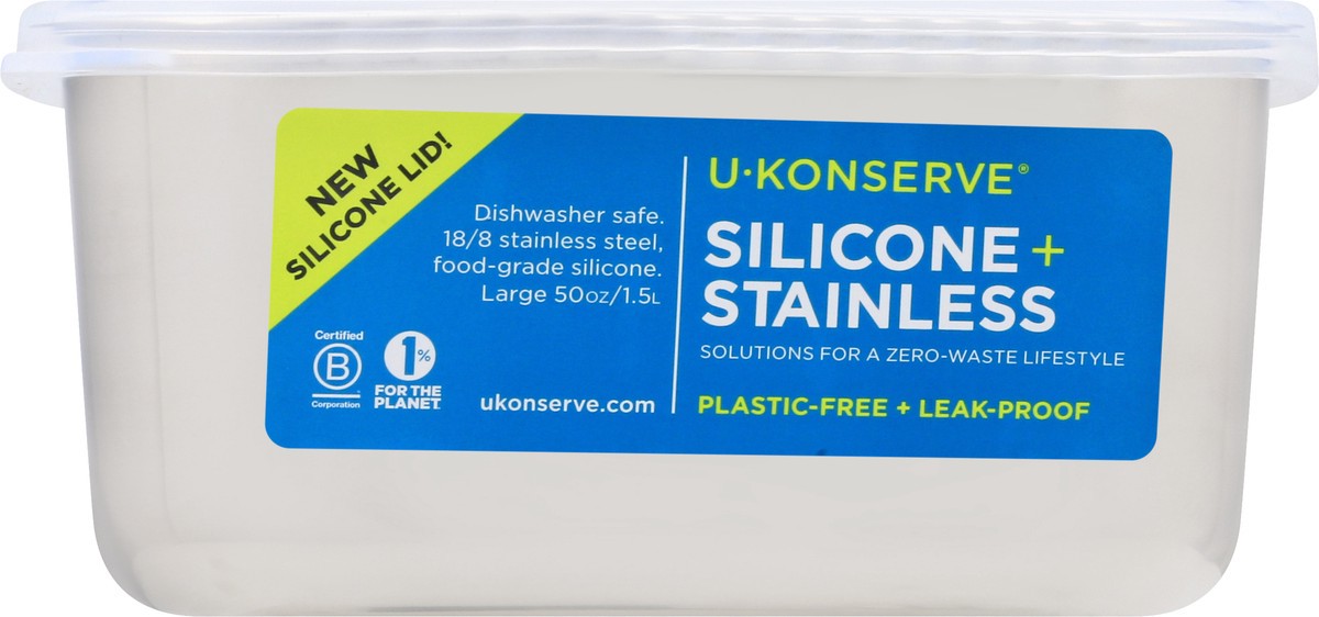 slide 1 of 9, U-Konserve 50 Ounce Large Silicone + Stainless Container 1 ea, 1 ct