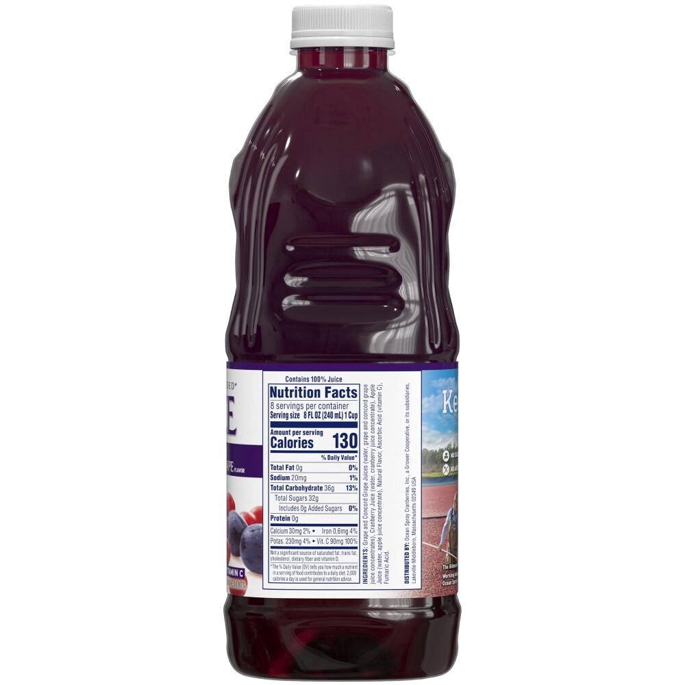 slide 3 of 4, Ocean Spray 100% Cranberry Concord Grape Juice, 64 oz
