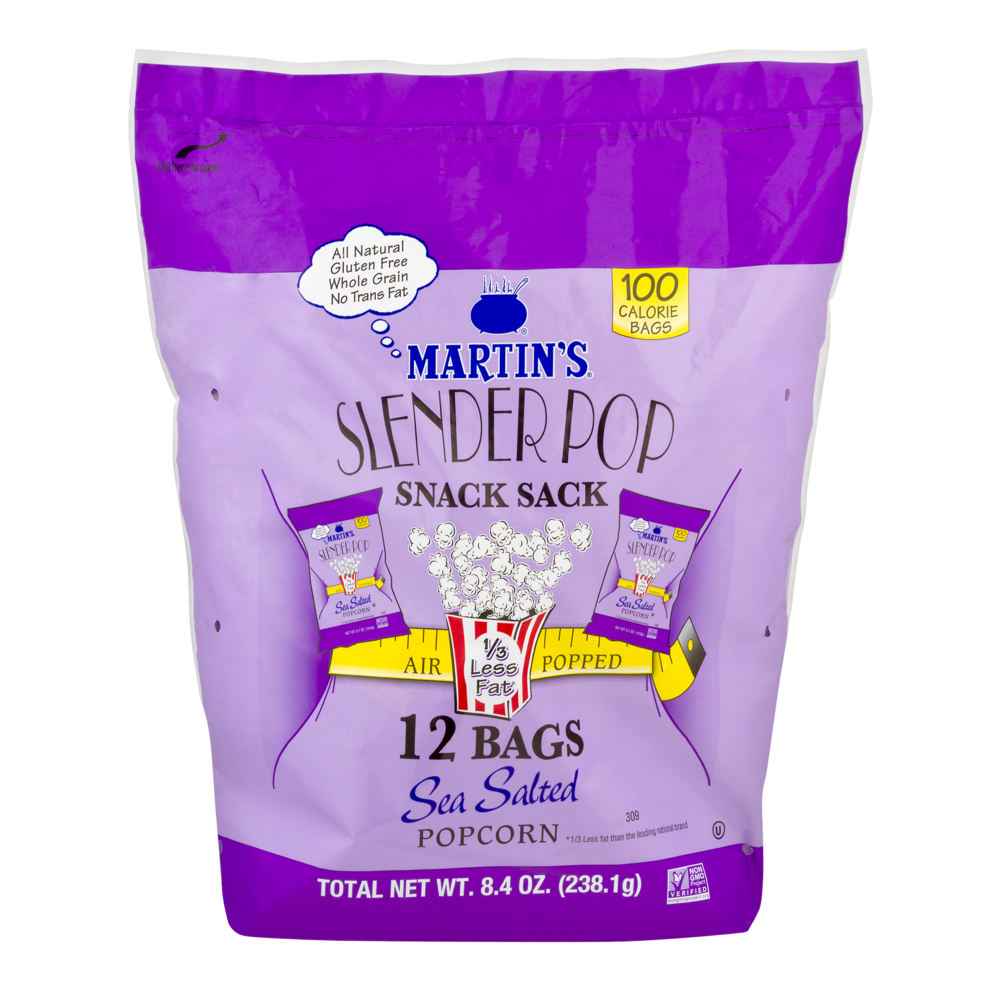 slide 1 of 1, Martin's Slender Pop Snack Sack, 8.4 oz