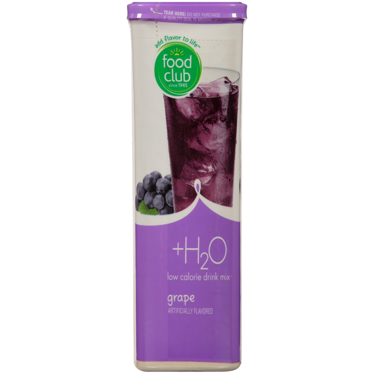 slide 7 of 10, Food Club +h2o, Grape Low Calorie Drink Mix, 12 qt