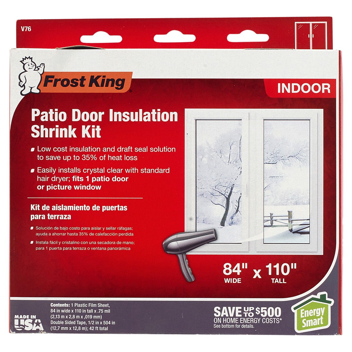 slide 1 of 5, Frost King Shrink Window Kit for Patio Doors, 84 x 110, 1 ct