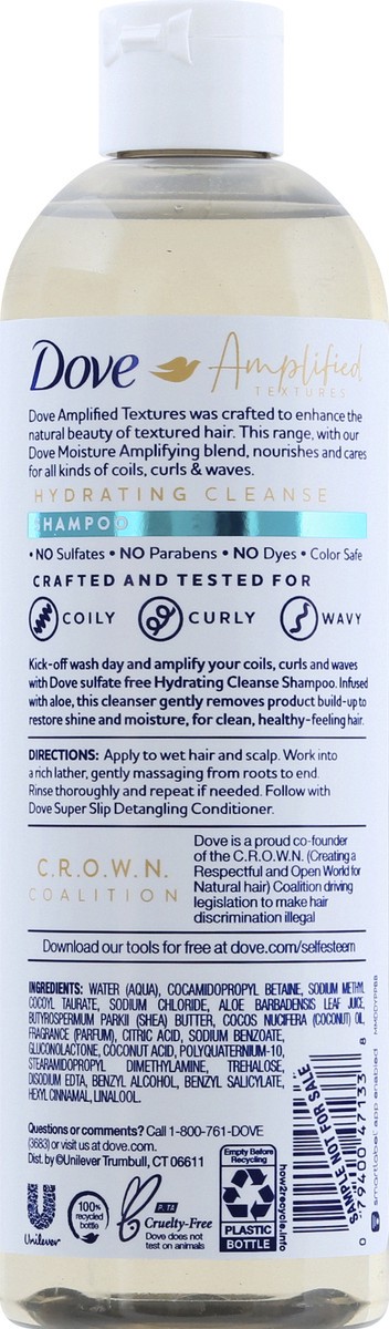 slide 7 of 7, Dove Amplified Textures Sulfate-Free Moisturizing Shampoo Hydrating Cleanse, 11.5 oz, 11.5 oz