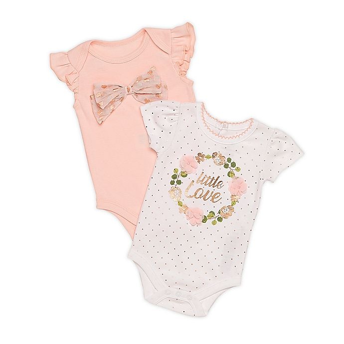 slide 1 of 1, Baby Starters Newborn Little Love Bodysuits - Rose Gold, 2 ct