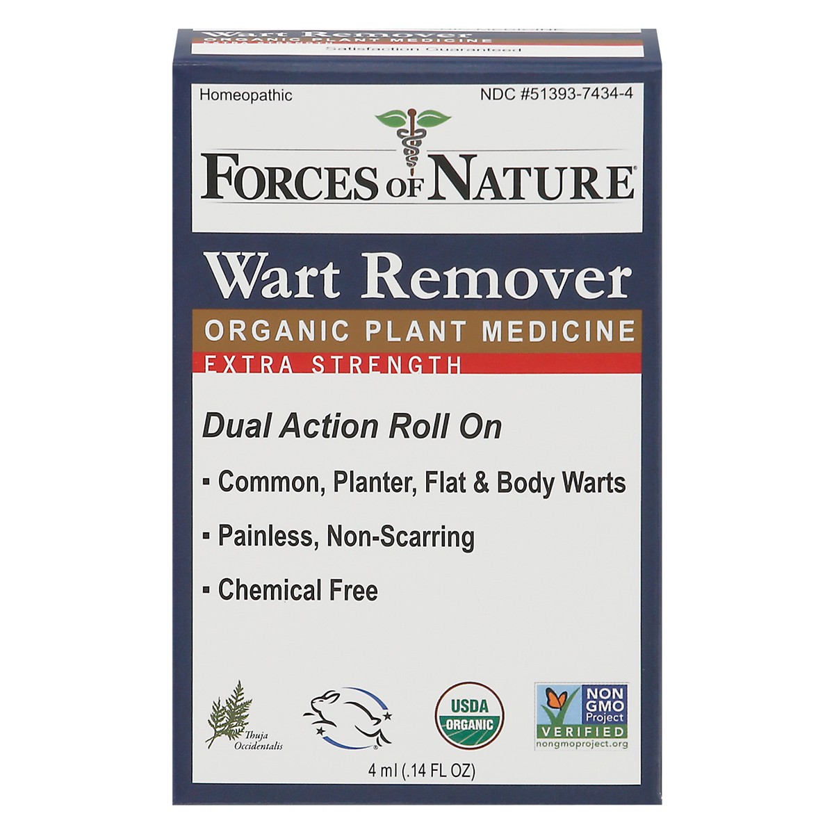 slide 1 of 12, Forces Of Nature Organic Wart Control Extra Strength Rollerball, 4 ml