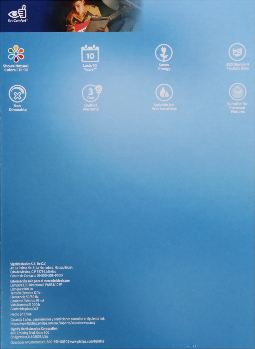 slide 3 of 9, Philips 10-Watt (90-Watt) Medium Base Par38 Led Light Bulbs, 2 ct