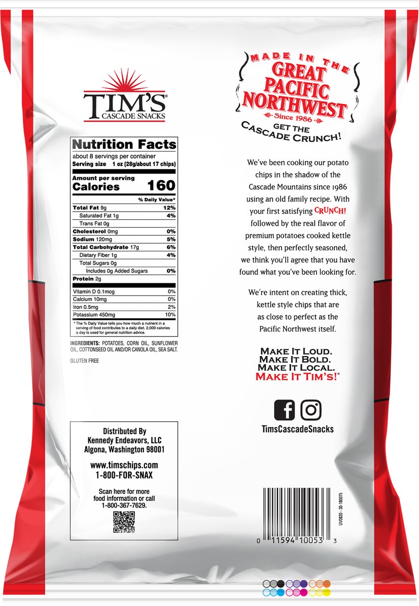 slide 5 of 7, Tim's 7.5 oz Tim's Cascade Style Original Extra Thick & Crunchy Potato Chips, 7.5 oz