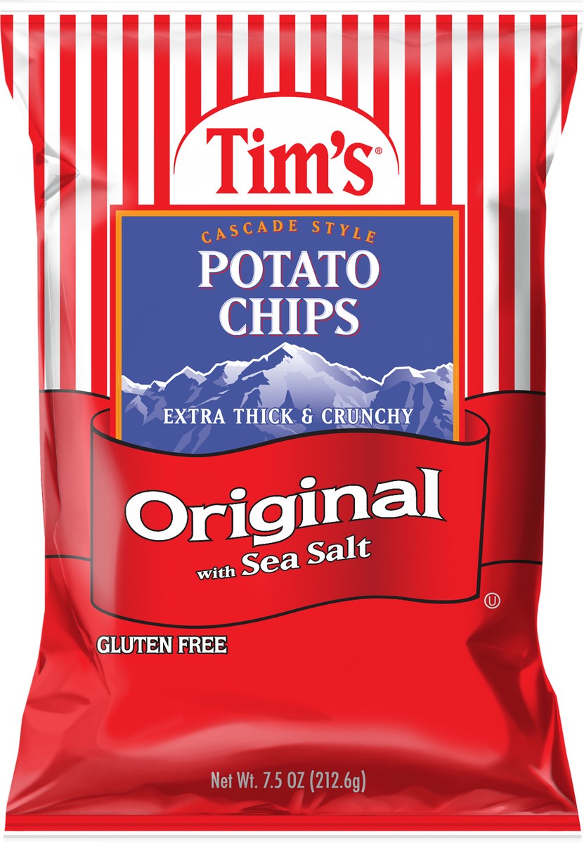 slide 6 of 7, Tim's 7.5 oz Tim's Cascade Style Original Extra Thick & Crunchy Potato Chips, 7.5 oz