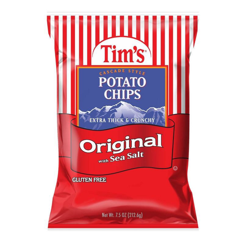 slide 1 of 7, Tim's 7.5 oz Tim's Cascade Style Original Extra Thick & Crunchy Potato Chips, 7.5 oz