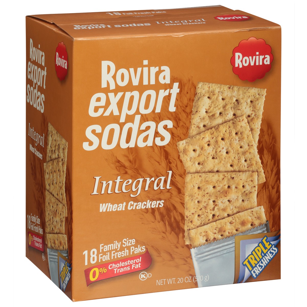 slide 7 of 9, Rovira Export Sodas Integral Wheat Crackers Family Size 18 Fresh Packs - 20.25 oz, 20.25 oz