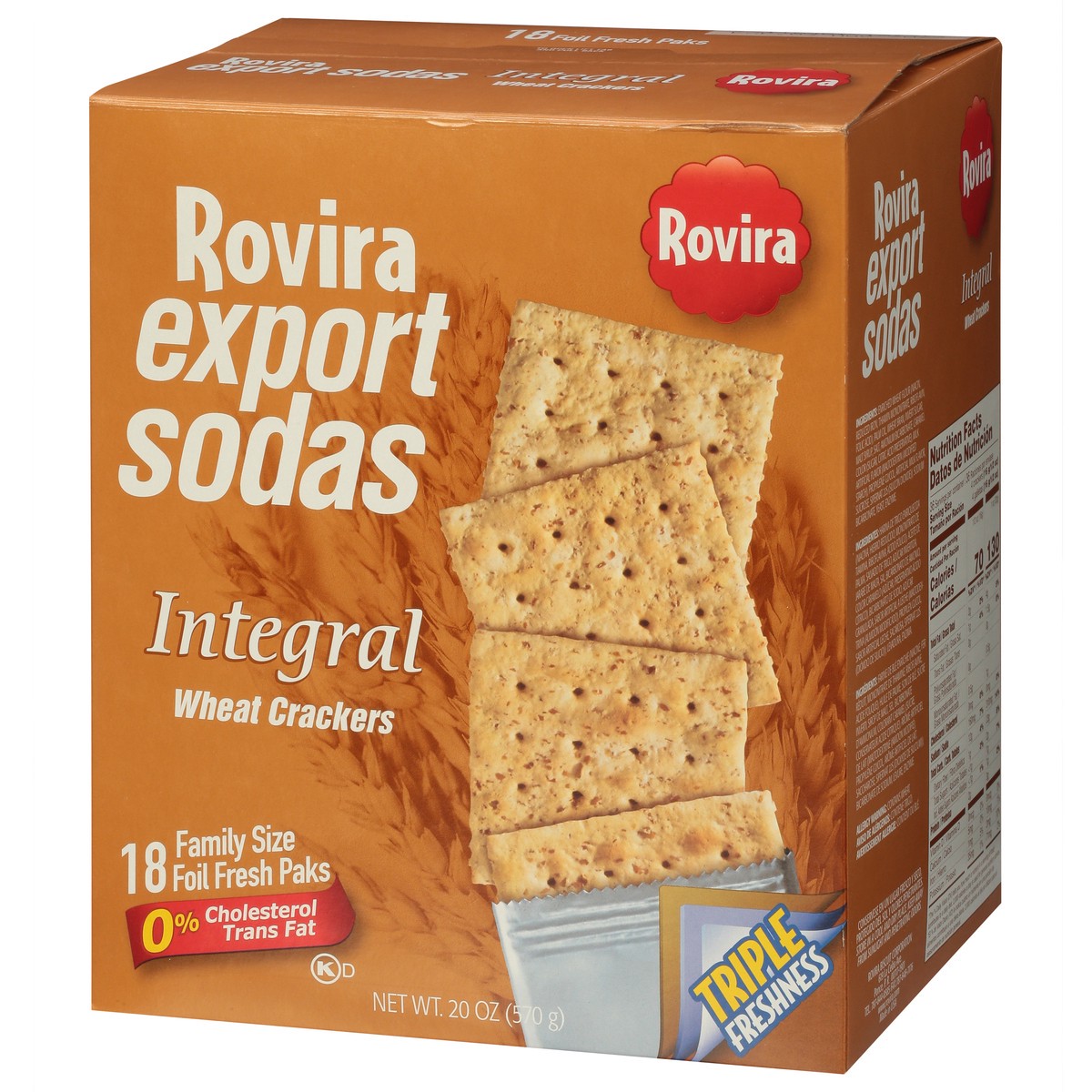 slide 3 of 9, Rovira Export Sodas Integral Wheat Crackers Family Size 18 Fresh Packs - 20.25 oz, 20.25 oz