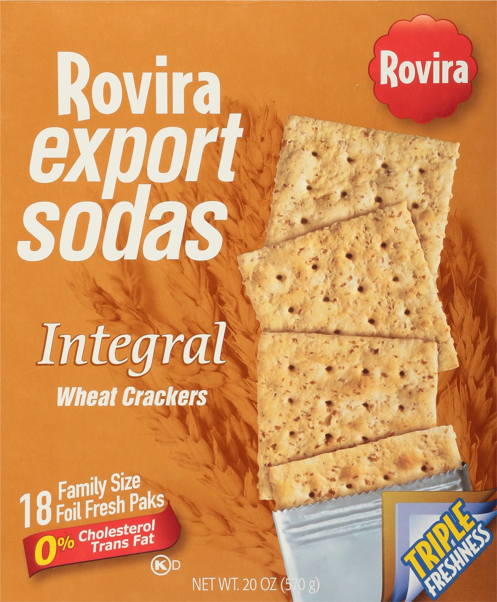 slide 6 of 9, Rovira Export Sodas Integral Wheat Crackers Family Size 18 Fresh Packs - 20.25 oz, 20.25 oz