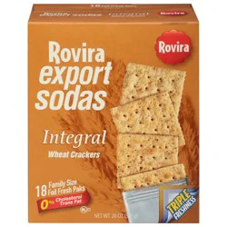 Rovira Export Sodas Integral Wheat Crackers Family Size 18 Fresh Packs - 20.25 oz