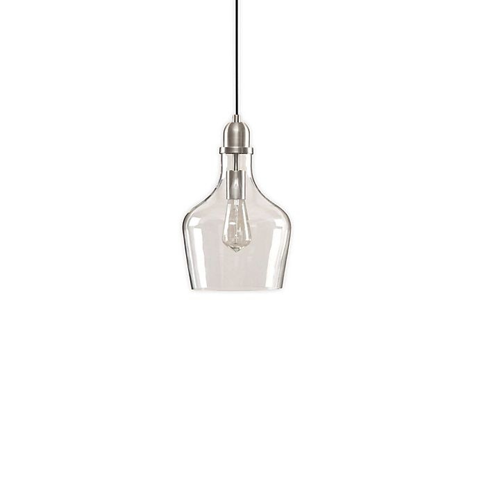 slide 1 of 8, Hampton Hill Auburn Single-Light Pendant - Silver with Glass Shade, 1 ct