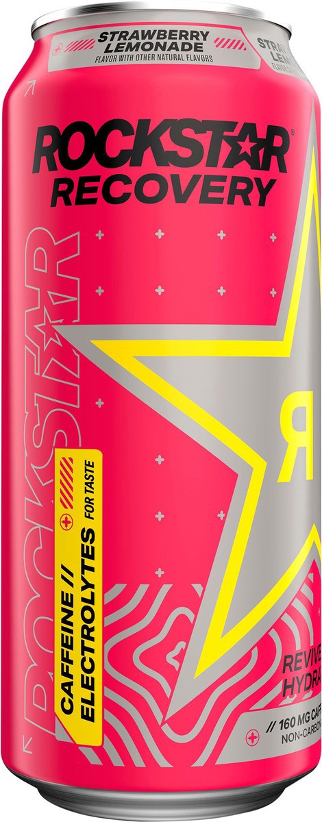 slide 2 of 11, Rockstar Recovery Energy Drink Strawberry Lemonade - 16 fl oz, 16 fl oz