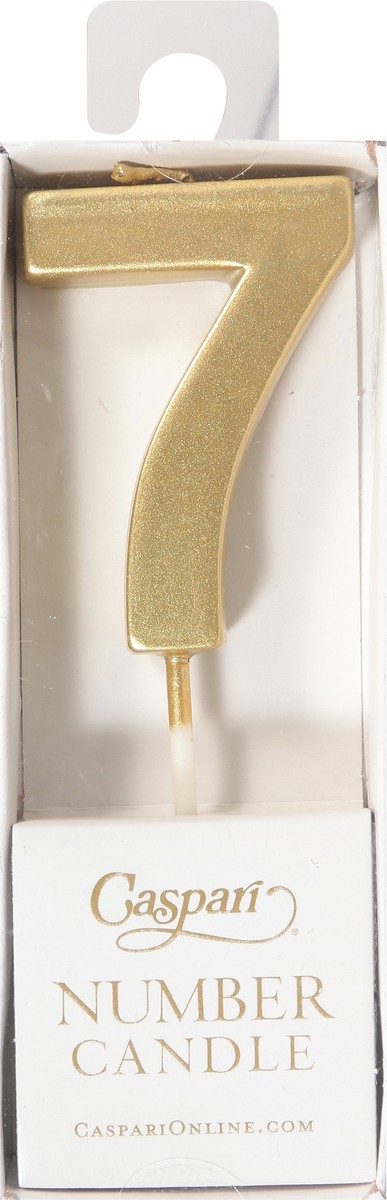 slide 4 of 12, Caspari Gold 7 Number Candle 1 ea, 1 ct