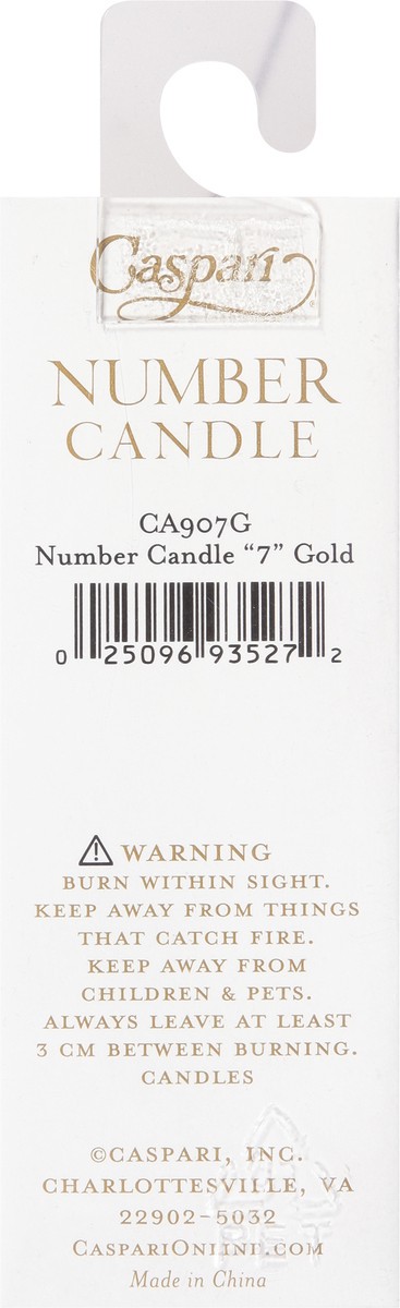 slide 2 of 12, Caspari Gold 7 Number Candle 1 ea, 1 ct