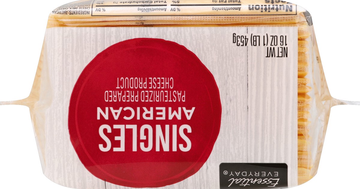 slide 6 of 6, Essential Everyday Cheese Product, Pasteurized Prepared, American, Singles, 24 ct