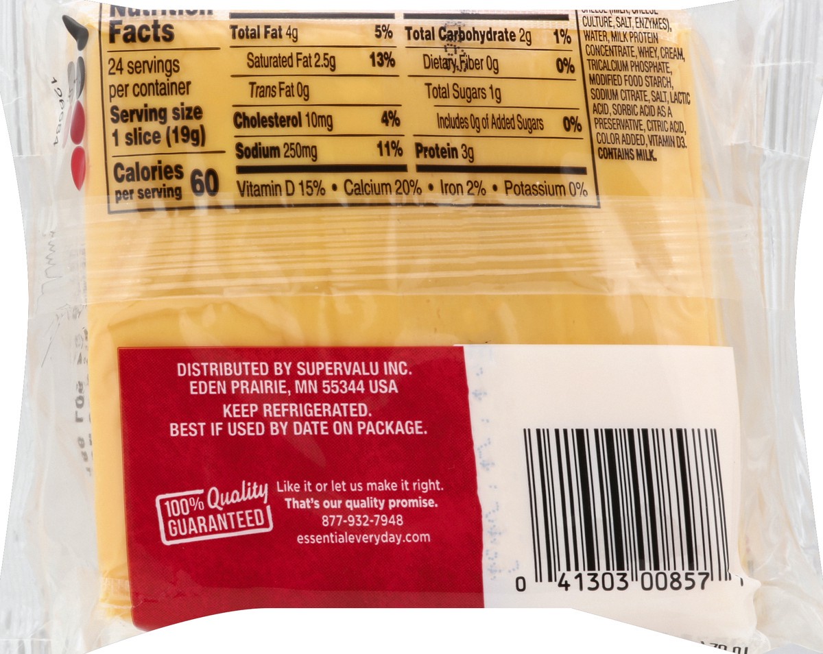 slide 2 of 6, Essential Everyday Cheese Product, Pasteurized Prepared, American, Singles, 24 ct