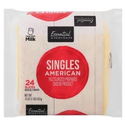 Essential Everyday Cheese Product, Pasteurized Prepared, American, Singles