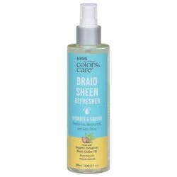KISS Colors & Care Braid Sheen Spray 8.5 oz - Healthy Shine For Braids, Locs, Curls & Natural Hair, Organic Jamaican Black Castor Oil, Soothing Scalp, Instant Moisture, No Sulfates or Parabens