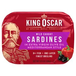 King Oscar Wild Caught Sardines in Extra Virgin Olive Oil, Mediterranean Style 3.75 oz