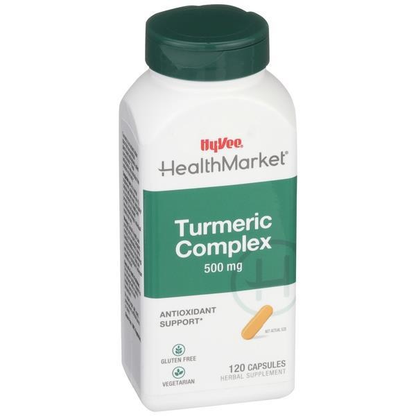 slide 1 of 1, Hy-Vee Healthmarket Turmeric Complex 500Mg Capsules, 120 ct