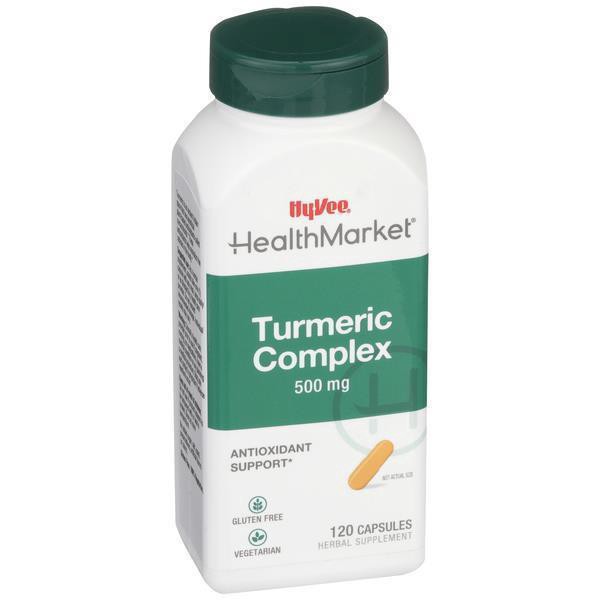 slide 1 of 1, Hy-Vee Healthmarket Turmeric Complex 500Mg Capsules, 120 ct